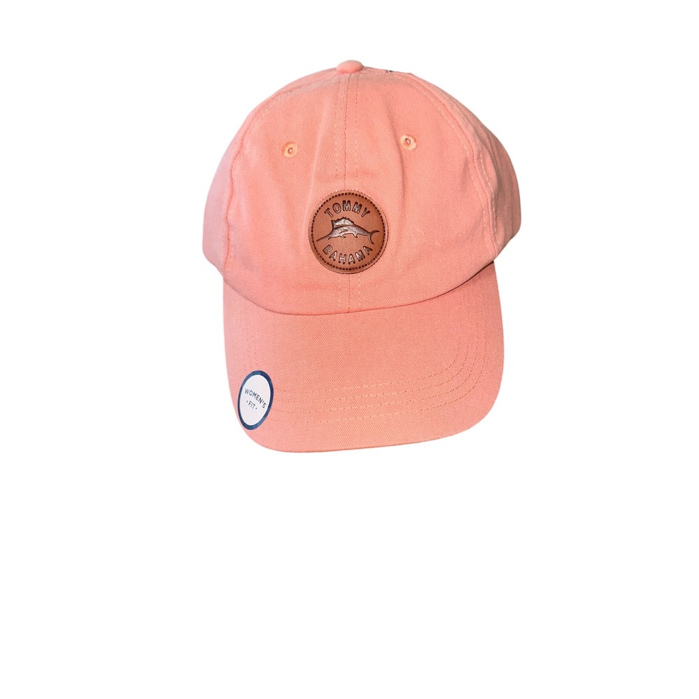 Tommy Bahama Hat Cap Strapback Peach Lightweight Sailing‎ Relax Leather Patch